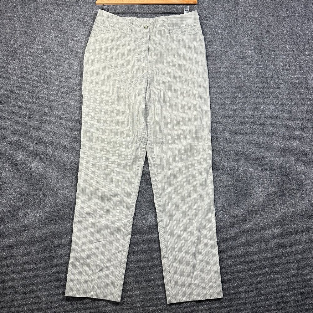 Tilley Goes With Anywhere Pants Womens 8 Grey Plaid Stretch Straight Leg Trouser